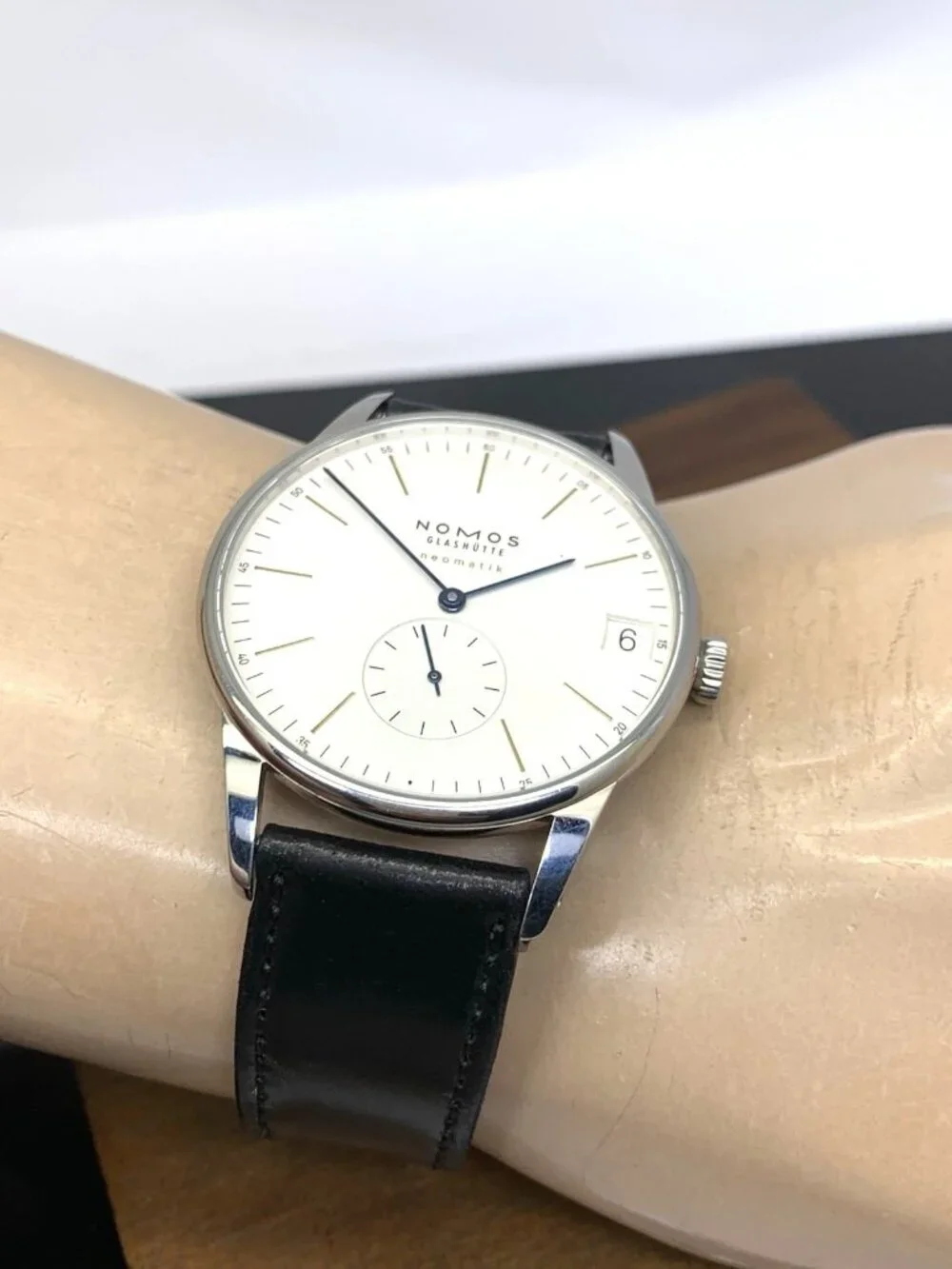 Nomos Glashutte Orion Neomatik Automatic DUW 6101 Silver Dial Leather Strap 41mm